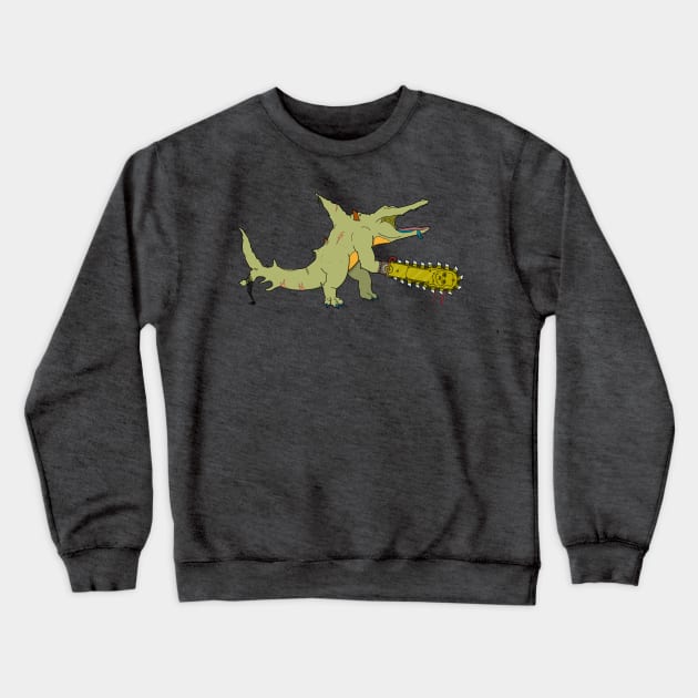 Crocodile Chainsaw Massacre Crewneck Sweatshirt by pandavigoureux29